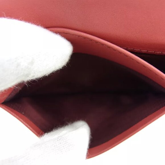 miu miu leather Authentic used B1114 press card case crocodile tone pink type - Picture 6 of 9